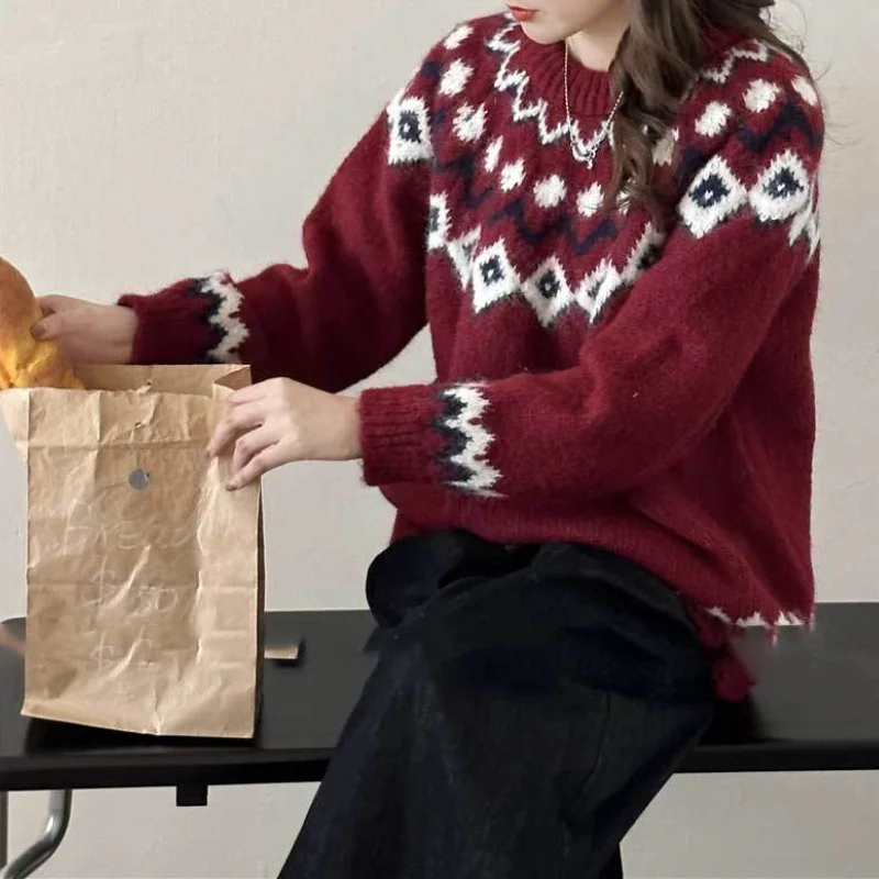 Damen Norweger Pullover Elegant