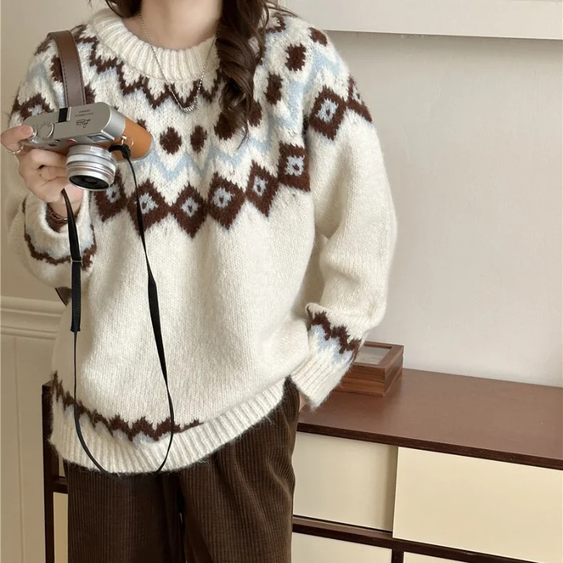 Damen Norweger Pullover Elegant