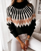 Damen Norweger Pullover Rollkragen