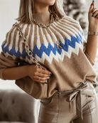 Damen Norweger Pullover Rollkragen