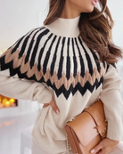 Damen Norweger Pullover Rollkragen