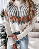 Damen Norweger Pullover Rollkragen