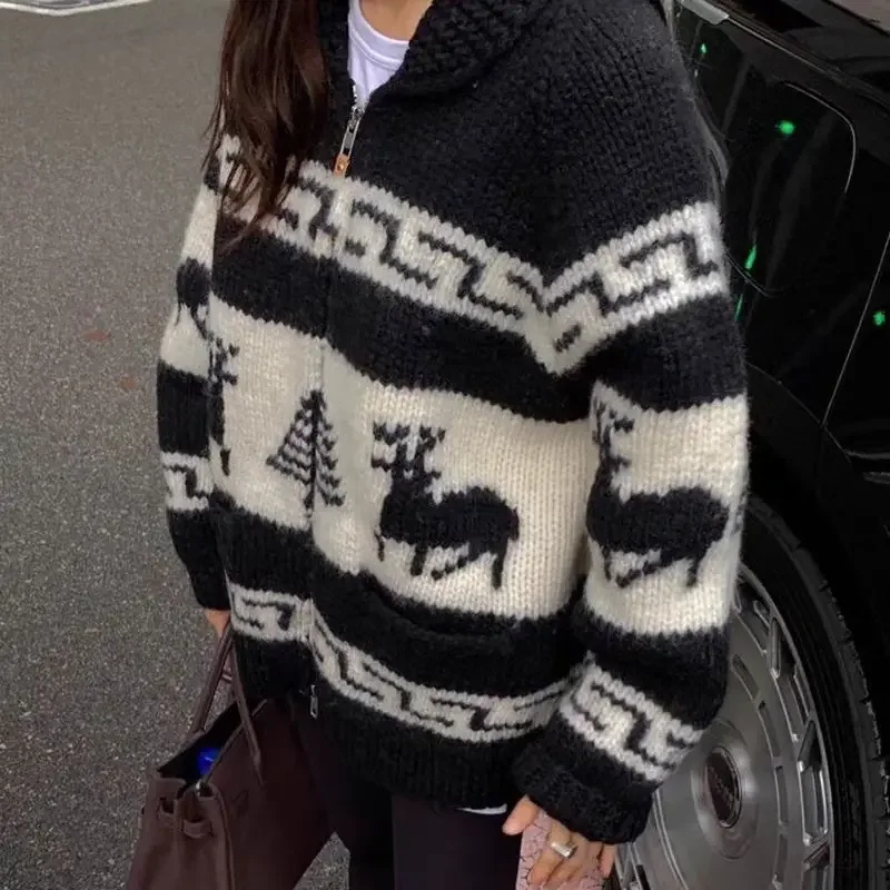 Norweger Pullover Schwarz