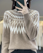 Damen Norweger Pullover Warme 