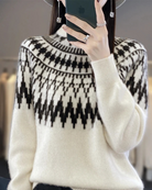 Damen Norweger Pullover Warme 