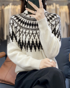 Damen Norweger Pullover Warme 