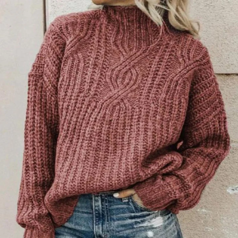 Oversized Rollkragenpullover für Frauen 