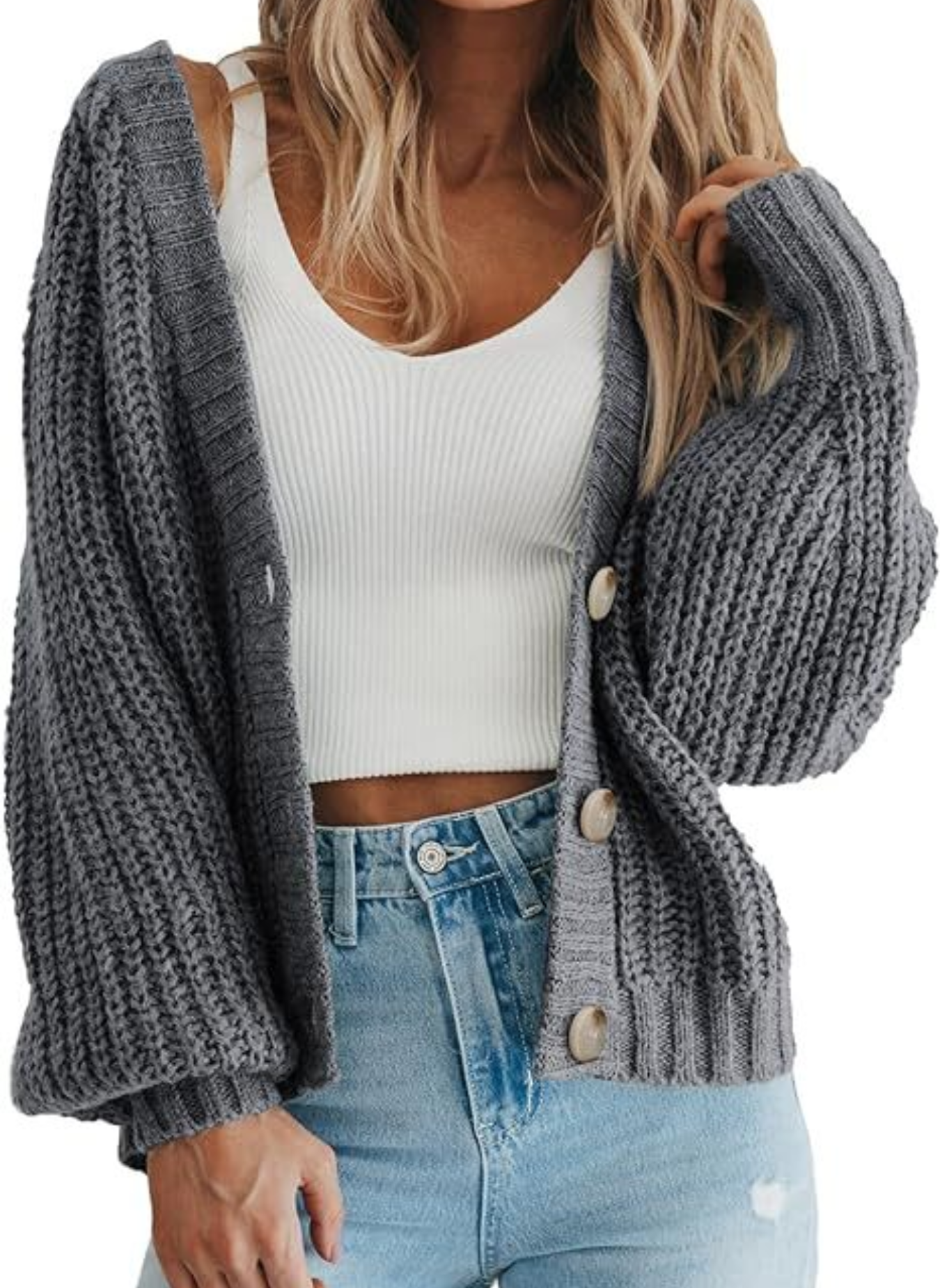 Schwarz Leichte Strickjacke für Frauen