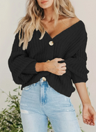 Schwarz Leichte Strickjacke für Frauen