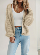 Schwarz Leichte Strickjacke für Frauen