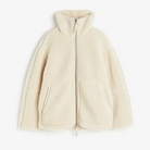 Damen Teddy Jacke Beige