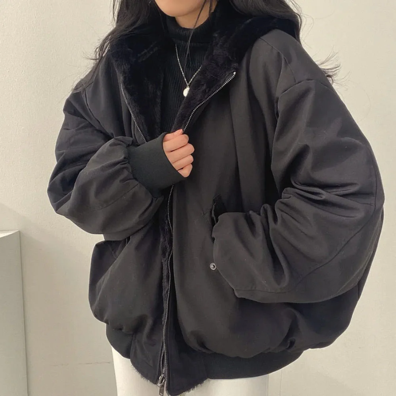 Warme Winterjacke in Übergröße für Frauen