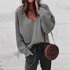 Strickpullover mit V-Ausschnitt für Frauen