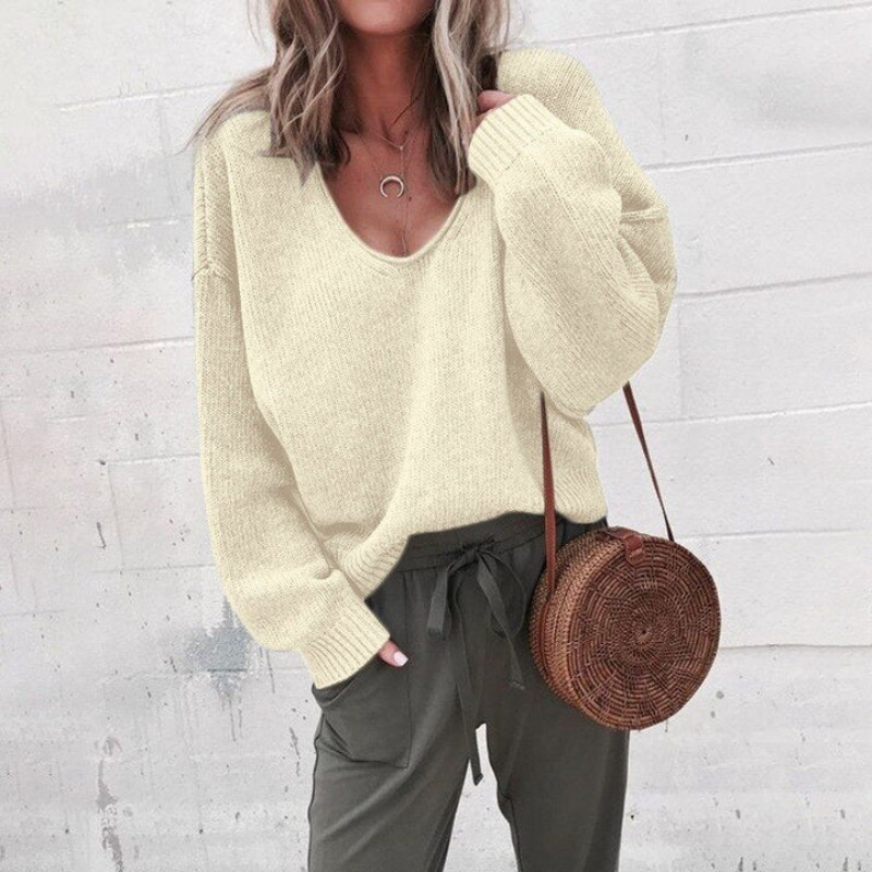 Strickpullover mit V-Ausschnitt für Frauen
