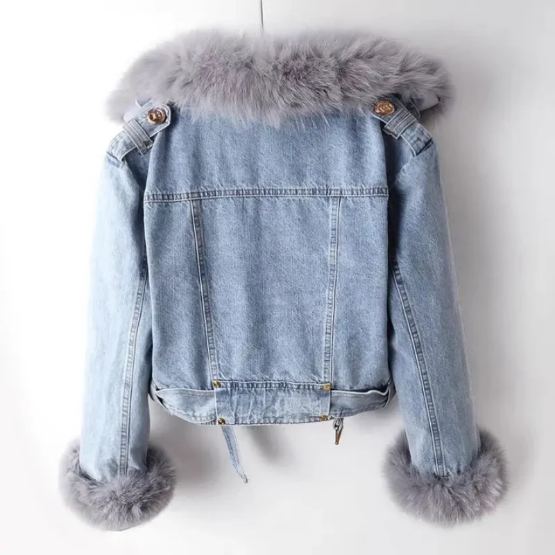 Kurze Winter Jeansjacke für Frauen