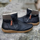 Flach Siefeletten Damen Schwarz