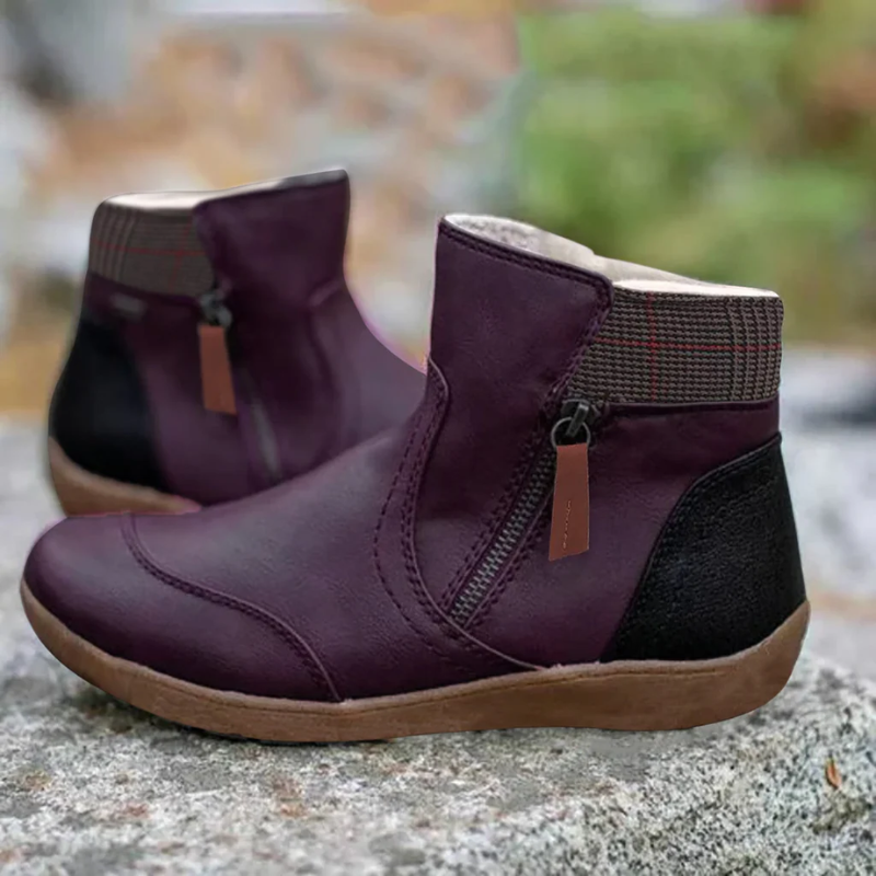 Flach Siefeletten Damen Schwarz