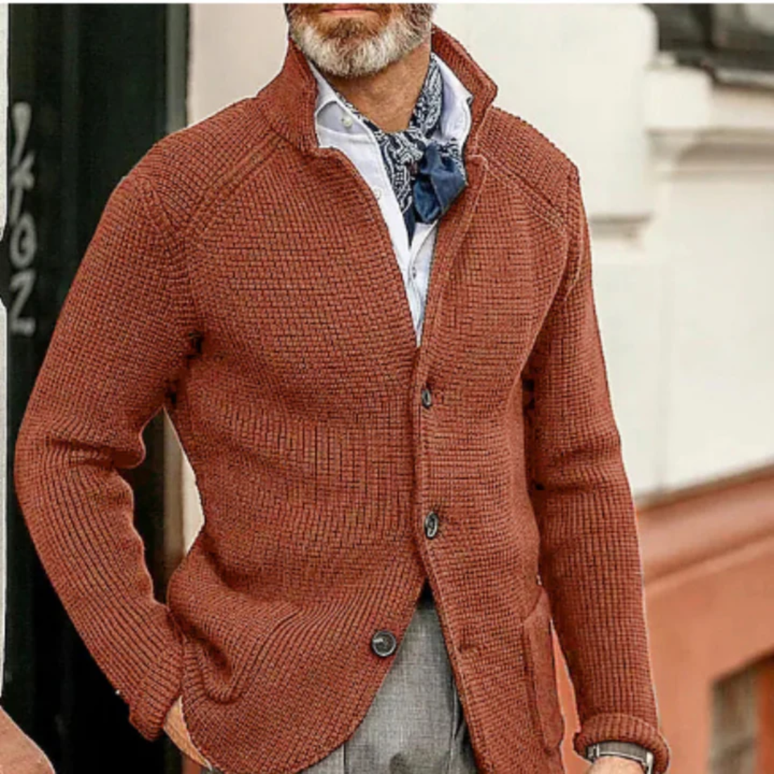 Kurze Strickjacke für Männer
