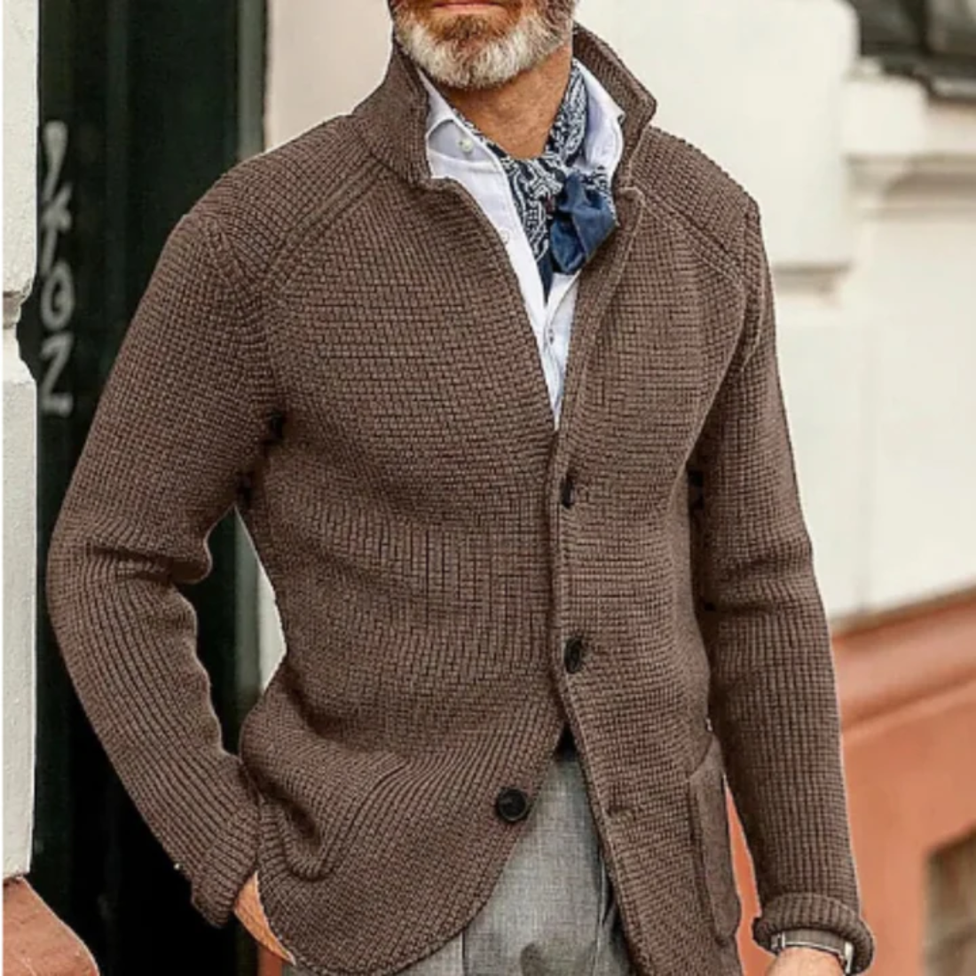 Kurze Strickjacke für Männer