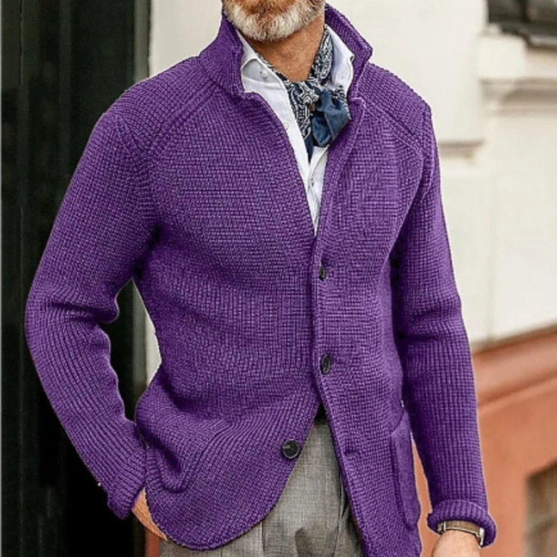 Kurze Strickjacke für Männer