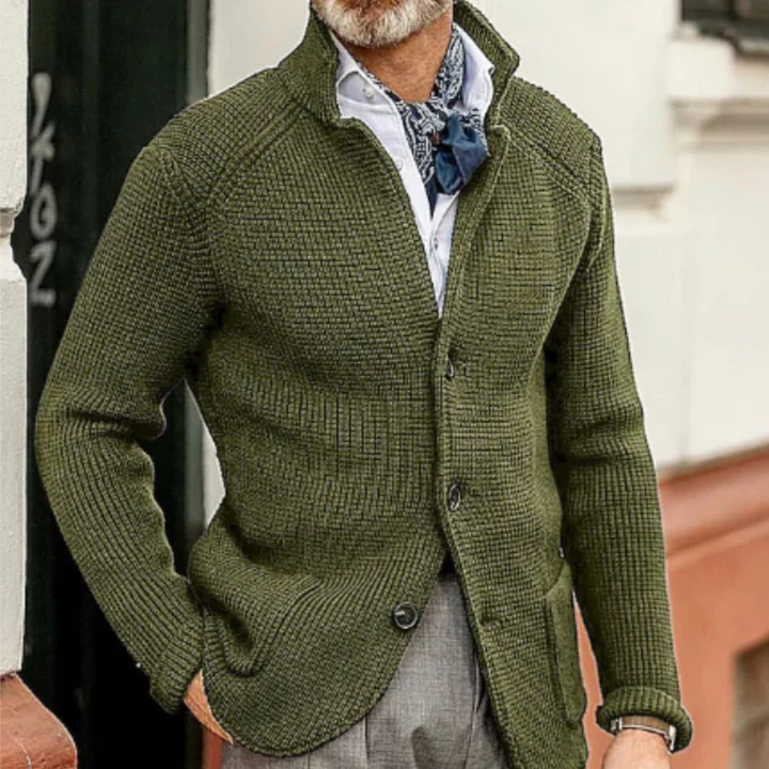 Kurze Strickjacke für Männer