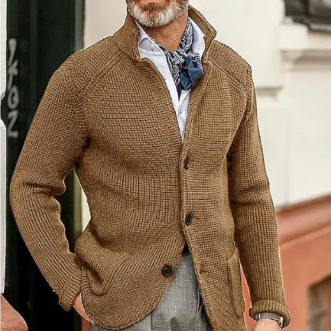 Kurze Strickjacke für Männer
