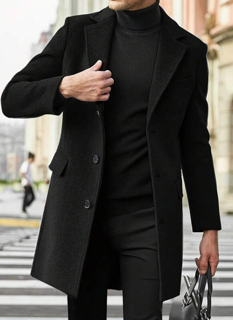 Herren Lang Trenchcoat Winterjacke