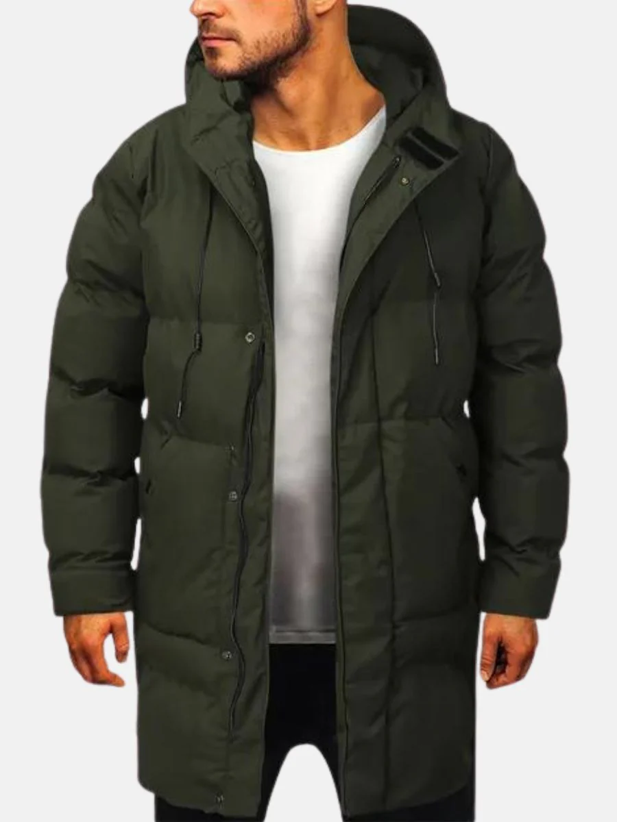 Lange Daunenjacke mit Kapuze für Herren