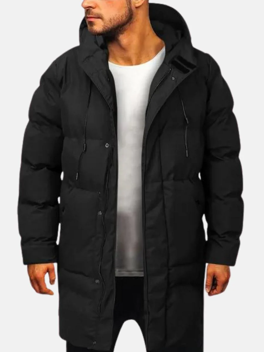 Lange Daunenjacke mit Kapuze für Herren