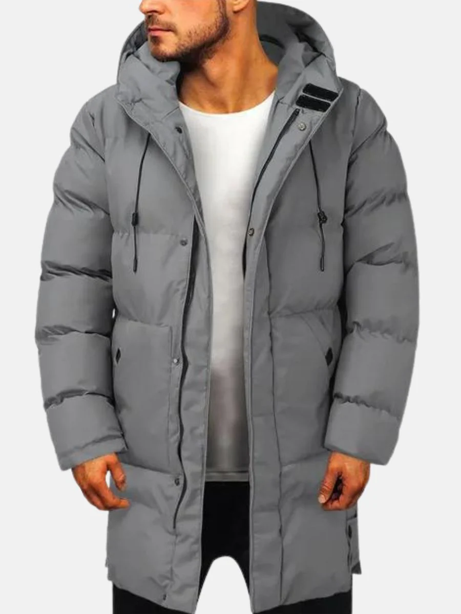 Lange Daunenjacke mit Kapuze für Herren