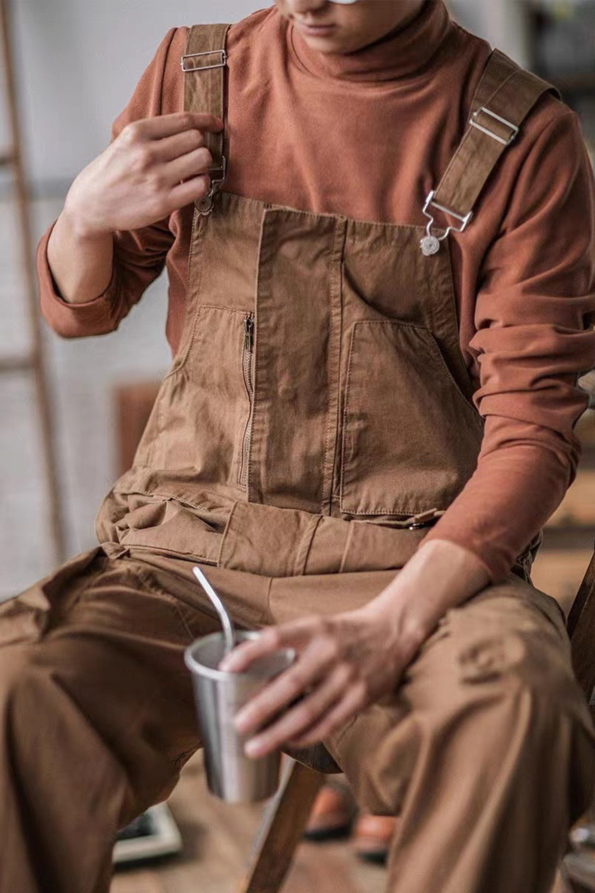 Herren Schwarz Overall Arbeitskleidung
