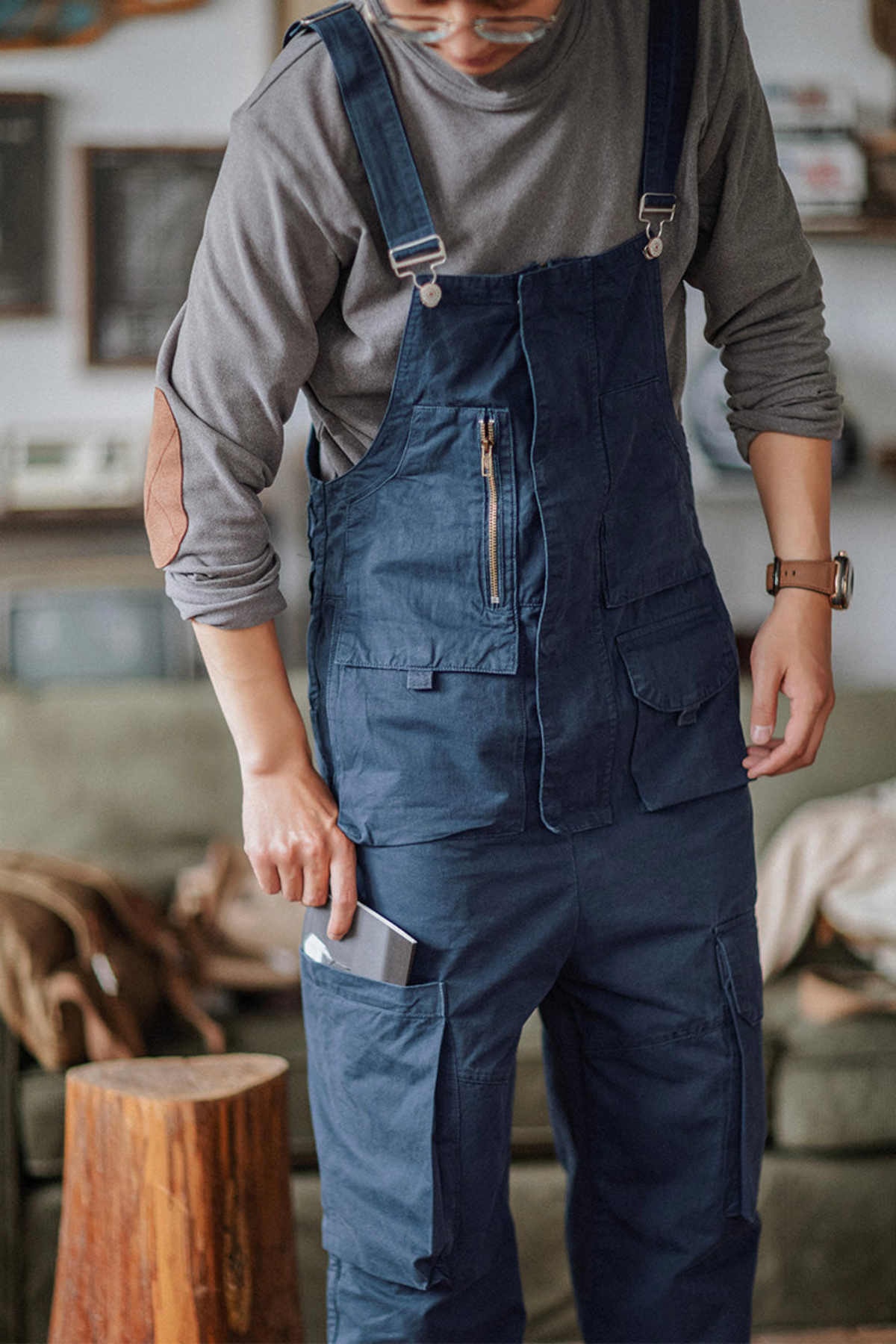 Herren Schwarz Overall Arbeitskleidung