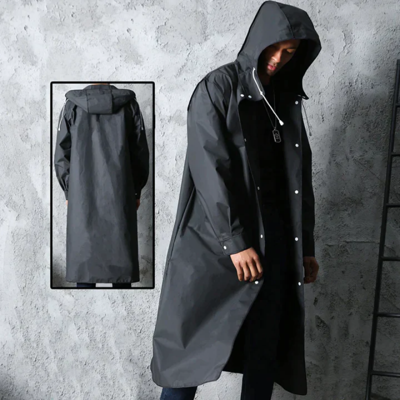 Schwarze Regenjacke für Männer