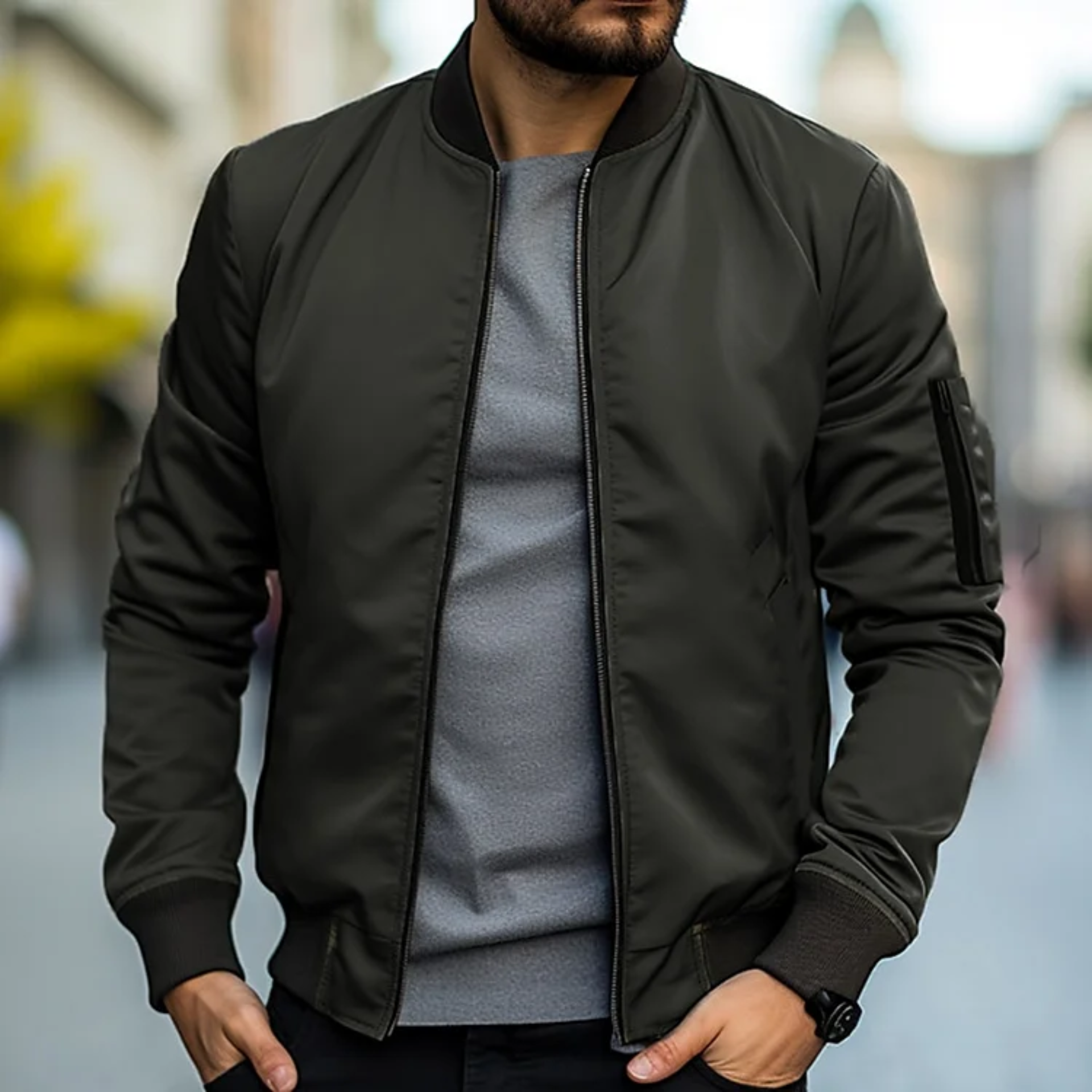 Schwarze Bomberjacke für Männer