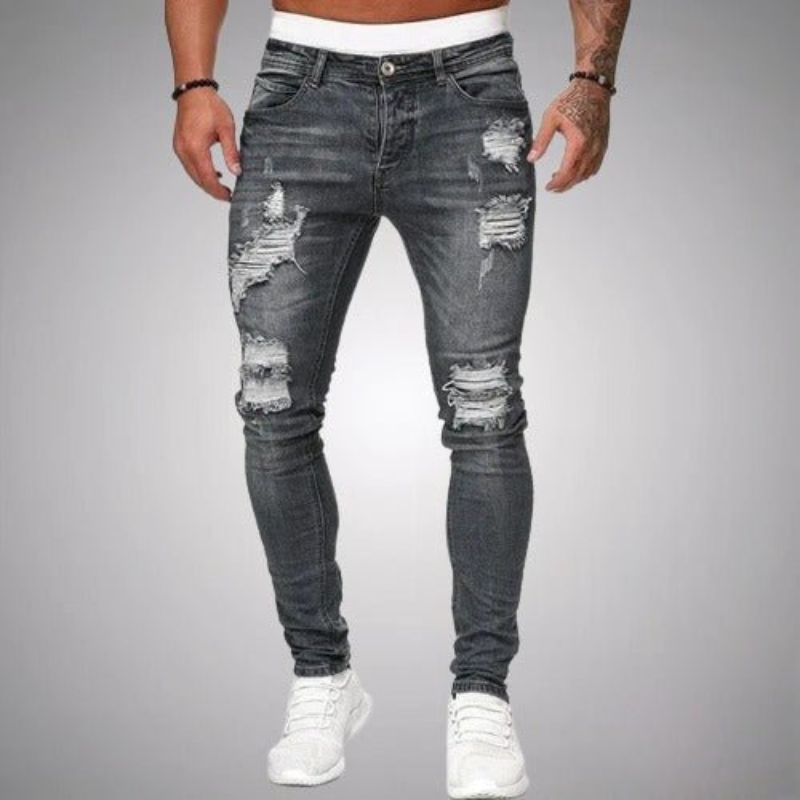 Herren Slim Fit Jeans Grau