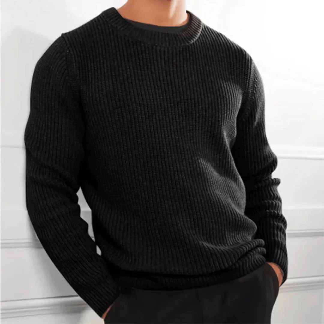 herren-strick-pullover-sweater-schwarz