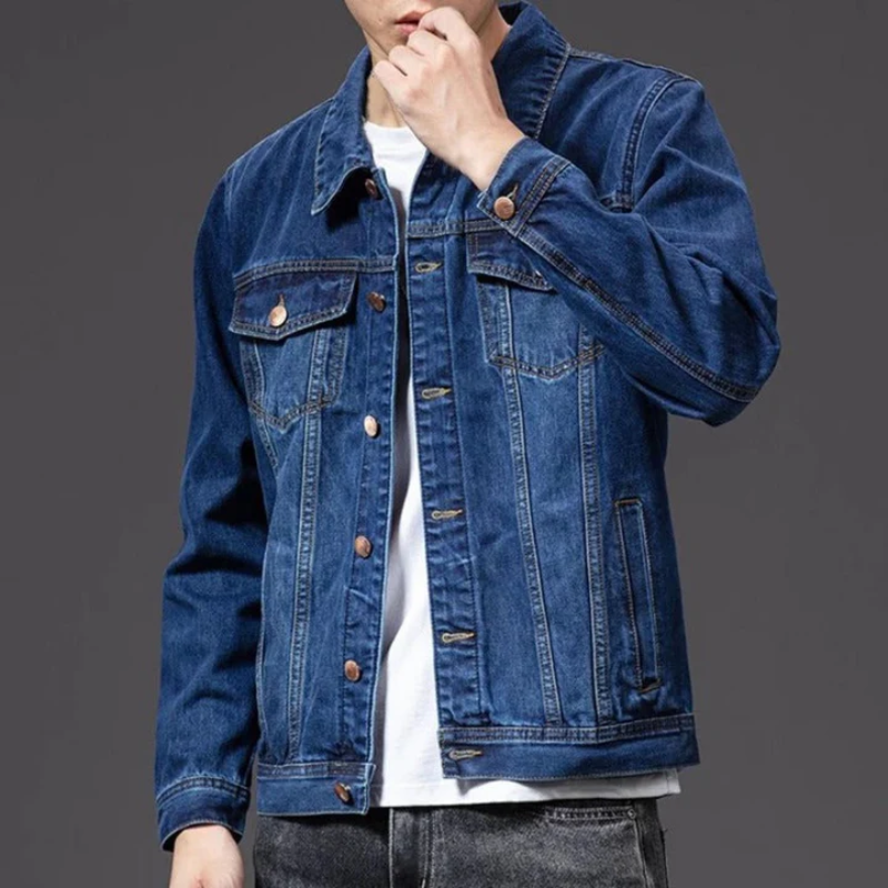 Kurze Übergangsjacke aus Jeansstoff für Männer