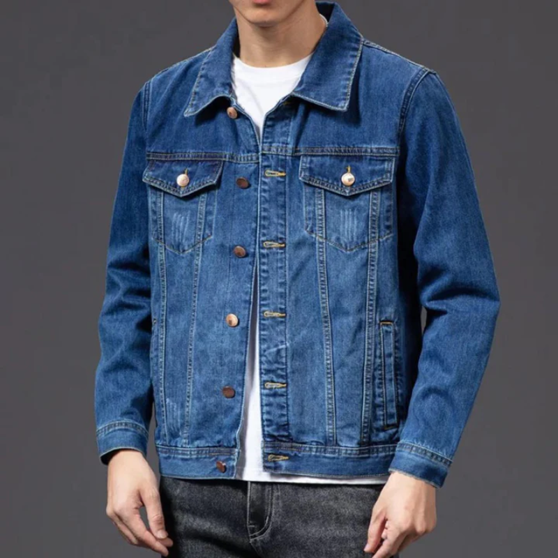 Kurze Übergangsjacke aus Jeansstoff für Männer